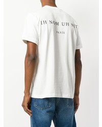 weißes bedrucktes T-Shirt mit einem Rundhalsausschnitt von Ih Nom Uh Nit