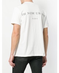 weißes bedrucktes T-Shirt mit einem Rundhalsausschnitt von Ih Nom Uh Nit