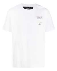 weißes bedrucktes T-Shirt mit einem Rundhalsausschnitt von PACE