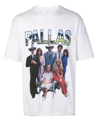 weißes bedrucktes T-Shirt mit einem Rundhalsausschnitt von Palace