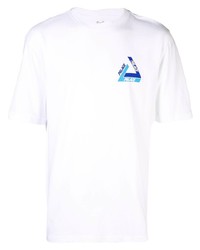 weißes bedrucktes T-Shirt mit einem Rundhalsausschnitt von Palace