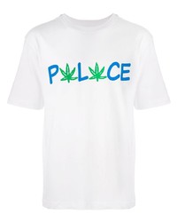 weißes bedrucktes T-Shirt mit einem Rundhalsausschnitt von Palace