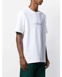 weißes bedrucktes T-Shirt mit einem Rundhalsausschnitt von Stussy