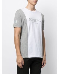 weißes bedrucktes T-Shirt mit einem Rundhalsausschnitt von Iceberg