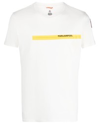 weißes bedrucktes T-Shirt mit einem Rundhalsausschnitt von Parajumpers