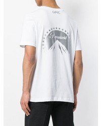 weißes bedrucktes T-Shirt mit einem Rundhalsausschnitt von Omc