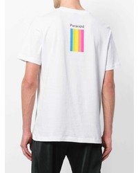 weißes bedrucktes T-Shirt mit einem Rundhalsausschnitt von Omc