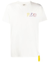 weißes bedrucktes T-Shirt mit einem Rundhalsausschnitt von PASADENA LEISURE CLUB