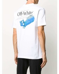 weißes bedrucktes T-Shirt mit einem Rundhalsausschnitt von Off-White