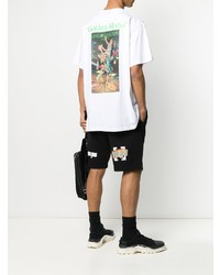 weißes bedrucktes T-Shirt mit einem Rundhalsausschnitt von Off-White