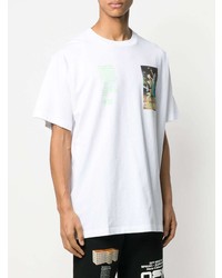 weißes bedrucktes T-Shirt mit einem Rundhalsausschnitt von Off-White