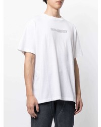 weißes bedrucktes T-Shirt mit einem Rundhalsausschnitt von Off-White