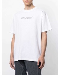 weißes bedrucktes T-Shirt mit einem Rundhalsausschnitt von Off-White