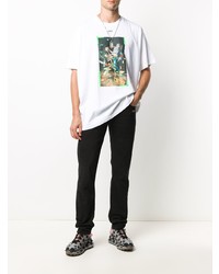 weißes bedrucktes T-Shirt mit einem Rundhalsausschnitt von Off-White