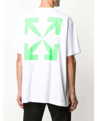 weißes bedrucktes T-Shirt mit einem Rundhalsausschnitt von Off-White