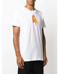 weißes bedrucktes T-Shirt mit einem Rundhalsausschnitt von Off-White