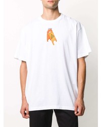 weißes bedrucktes T-Shirt mit einem Rundhalsausschnitt von Off-White