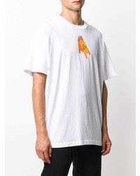 weißes bedrucktes T-Shirt mit einem Rundhalsausschnitt von Off-White