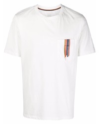 weißes bedrucktes T-Shirt mit einem Rundhalsausschnitt von Paul Smith