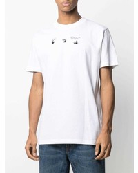 weißes bedrucktes T-Shirt mit einem Rundhalsausschnitt von Off-White