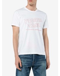 weißes bedrucktes T-Shirt mit einem Rundhalsausschnitt von VISVIM