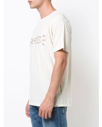 weißes bedrucktes T-Shirt mit einem Rundhalsausschnitt von VISVIM