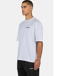 weißes bedrucktes T-Shirt mit einem Rundhalsausschnitt von PEGADOR