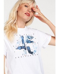 weißes bedrucktes T-Shirt mit einem Rundhalsausschnitt von Pepe Jeans