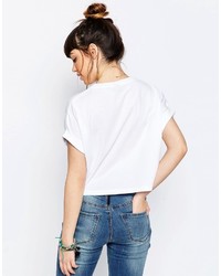 weißes bedrucktes T-Shirt mit einem Rundhalsausschnitt von Asos