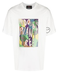 weißes bedrucktes T-Shirt mit einem Rundhalsausschnitt von Peuterey