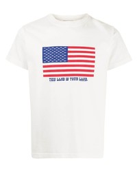 weißes bedrucktes T-Shirt mit einem Rundhalsausschnitt von Phipps