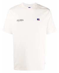 weißes bedrucktes T-Shirt mit einem Rundhalsausschnitt von PHOBIA