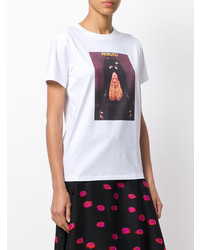 weißes bedrucktes T-Shirt mit einem Rundhalsausschnitt von Fiorucci