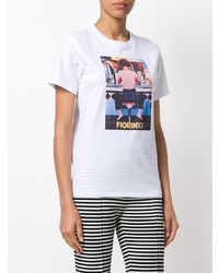 weißes bedrucktes T-Shirt mit einem Rundhalsausschnitt von Fiorucci