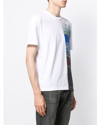 weißes bedrucktes T-Shirt mit einem Rundhalsausschnitt von Calvin Klein Jeans