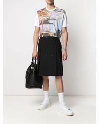 weißes bedrucktes T-Shirt mit einem Rundhalsausschnitt von Junya Watanabe