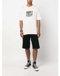 weißes bedrucktes T-Shirt mit einem Rundhalsausschnitt von Limitato