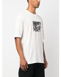 weißes bedrucktes T-Shirt mit einem Rundhalsausschnitt von Limitato