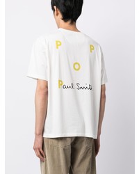 weißes bedrucktes T-Shirt mit einem Rundhalsausschnitt von Paul Smith