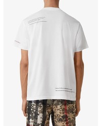 weißes bedrucktes T-Shirt mit einem Rundhalsausschnitt von Burberry