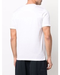 weißes bedrucktes T-Shirt mit einem Rundhalsausschnitt von Canali