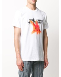 weißes bedrucktes T-Shirt mit einem Rundhalsausschnitt von Off-White