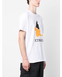 weißes bedrucktes T-Shirt mit einem Rundhalsausschnitt von Iceberg