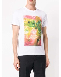 weißes bedrucktes T-Shirt mit einem Rundhalsausschnitt von Stella McCartney