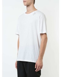 weißes bedrucktes T-Shirt mit einem Rundhalsausschnitt von Saint Laurent