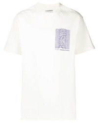 weißes bedrucktes T-Shirt mit einem Rundhalsausschnitt von Pleasures