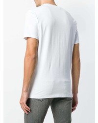 weißes bedrucktes T-Shirt mit einem Rundhalsausschnitt von McQ Alexander McQueen