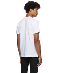 weißes bedrucktes T-Shirt mit einem Rundhalsausschnitt von Comme Des Garcons Play