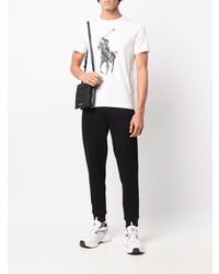 weißes bedrucktes T-Shirt mit einem Rundhalsausschnitt von Polo Ralph Lauren