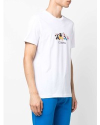 weißes bedrucktes T-Shirt mit einem Rundhalsausschnitt von Iceberg